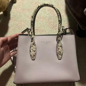 Lilac and snakeskin Late Spade crossbody / shoulder bag